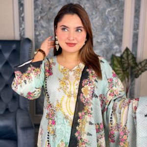 L32-Luxury Cotton Digital Printed Three Piece