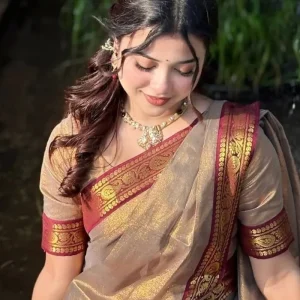 ✨S-001 Royal Look & Premium Feel-এর পারফেক্ট কম্বিনেশন! Indian Lama Silk Saree
